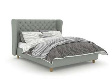 Кровать Шеффилд Box High 160х200 серого цвета с подъемным механизмом