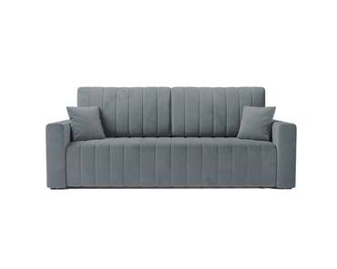 Прямой диван-кровать Лондон серо-синего цвета
