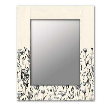 Настенное зеркало Полевые цветы 50х65 бежевого цвета