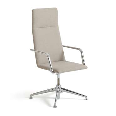 Кресло офисное из алюминия и со вставками из шерсти Torino бежевого цвета