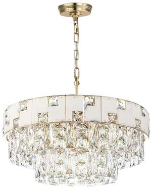 Подвесная люстра Odeon Light Chessi 5076/11 золото/прозрачный/белый/металл/хрусталь/алебастр E14 11*40W с подвесками