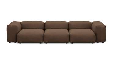 Прямой диван Фиджи трехсекционный коричневого цвета