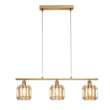 Подвесной светильник Midland 10188/3S Brass (стекло, цвет янтарный)