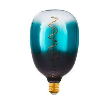 Диммируемая светодиодная лампа филаментная 220V T120 E27 4W 2000K бирюзового цвета