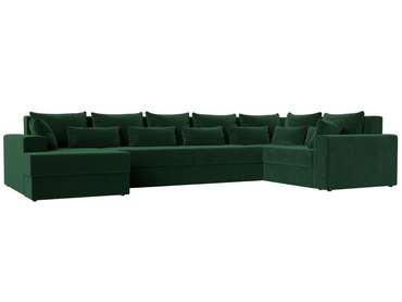 Угловой диван-кровать Майами темно-зеленого цвета левый угол