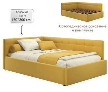 Кровать-тахта Bonna 120х200 желтого цвета без подъемного механизма