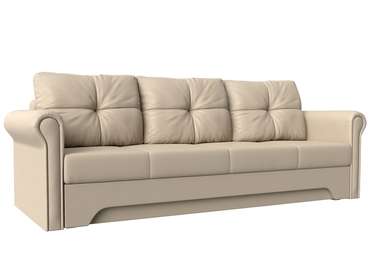 Прямой диван-кровать Европа бежевого цвета (экокожа)