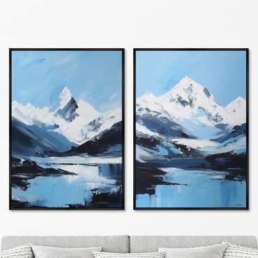Набор из двух репродукций картин Landscape collection, The peaks, 2024г.