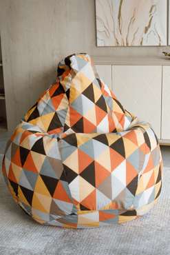 Кресло-мешок Груша XL Янтарь бежево-коричневого цвета