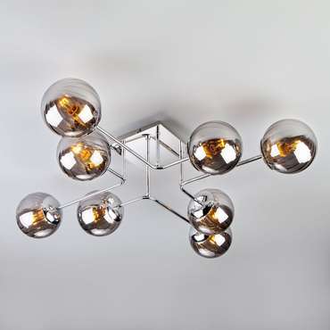 Потолочный светильник Evita цвета хром с круглыми стеклянными плафонами