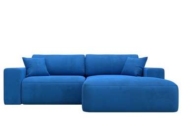 Угловой диван-кровать Лига 036 Классик темно-голубого цвета правый угол