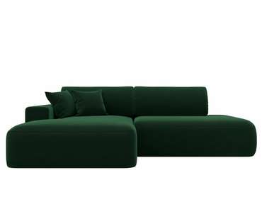 Угловой диван-кровать Лига 036 Модерн темно-зеленого цвета левый угол