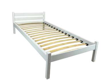 Кровать Классика сосновая с ортопедическим основанием 80х190 белого цвета