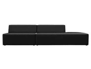Прямой модульный диван Монс Модерн черно-белого цвета (экокожа) правый