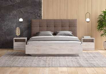 Кровать Vena 160х200 с изголовьем серого цвета без основания и подъемного механизма 