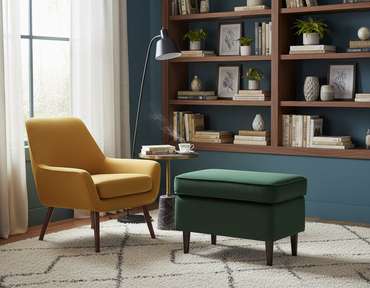 Пуф Ron темно-зеленого цвета