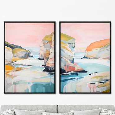 Набор из двух репродукций картин Landscape Collection, The sea flow, 2024г.