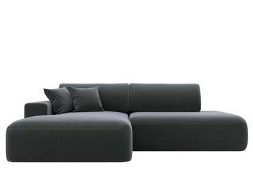 Угловой диван-кровать Лига 036 Модерн темно-серого цвета левый угол