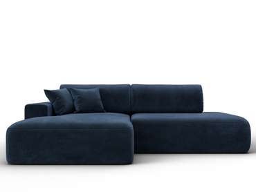 Угловой диван-кровать Лига 036 Модерн темно-синего цвета левый