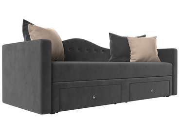 Детский прямой диван-кровать Дориан серого цвета