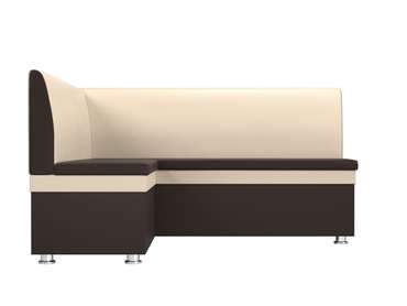 Угловой диван Уют бежево-коричневого цвета (экокожа) левый угол