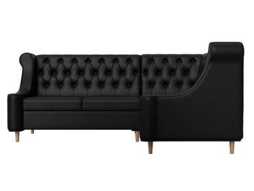 Угловой диван Бронкс черного цвета (экокожа) правый угол