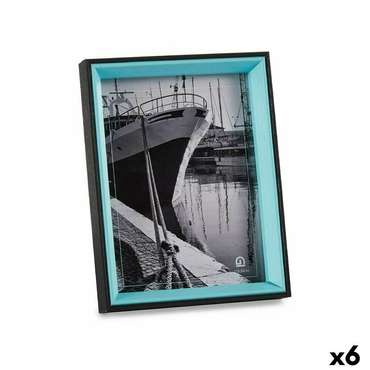 Фоторамка Стеклянный Чёрный Синий Деревянный MDF (3 x 22 x 17 cm) (6 штук)