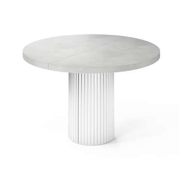 Раздвижной обеденный стол Далим L бело-серебряного цвета