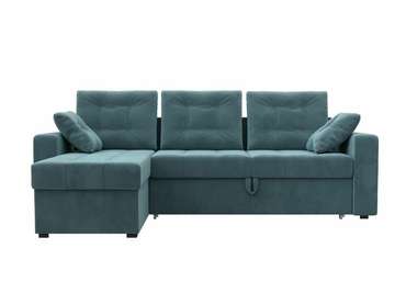 Угловой диван-кровать Камелот бирюзового цвета левый угол