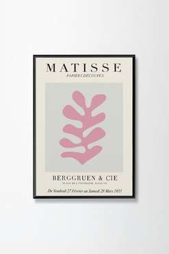 Постер Matisse papiers decoupes pink 40x60 в раме черного цвета 