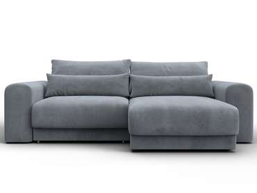 Угловой диван-кровать Лига-056 серого цвета