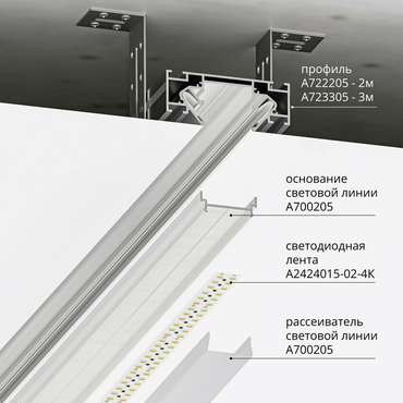 Профиль для монтажа накладного шинопровода Arte Lamp OPTIMA-ACCESSORIES A723305