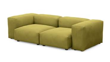 Прямой диван Фиджи двухсекционный горчично-зеленого цвета