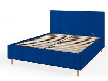 Кровать Афина-2 140х200 синего цвета с подъемным механизмом
