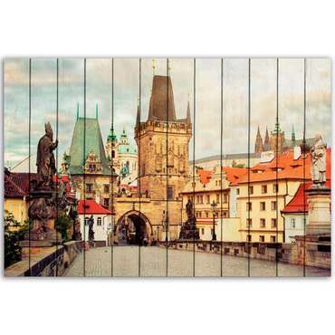 Картина на дереве Карлов мост Прага 60х90 см