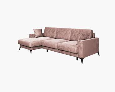 Диван-кровать угловой левый Наоми 2 розового цвета