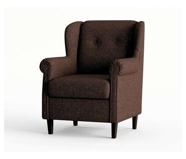 Кресло из рогожки Леон коричневого цвета