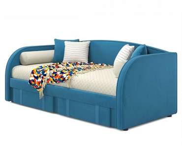 Кровать с ортопедическим основанием и матрасом Elda 90х200 синего цвета