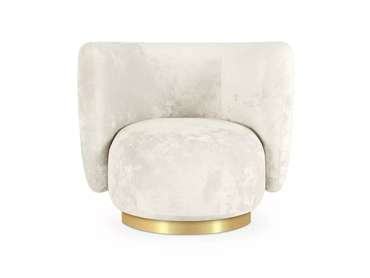 Кресло Lucca молочного цвета с золотым основанием 