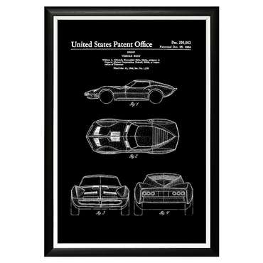 Арт-постер Патент General Motors Corporation на кузов автомобиля 1966