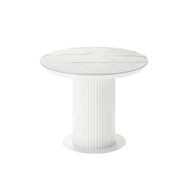 Раздвижной обеденный стол Фрах L со столешницей цвета белый мрамор