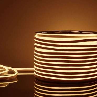 Светодиодный гибкий неон 220 В 9.6 Вт/м 120 Led/м 2835 IP67, односторонний теплый белый 3300 K, 50 м Гибкий неон 220V 9,6W 120Led 2835 IP67 односторонний теплый белый, 50 м LS 001 220V 9,6 IP67