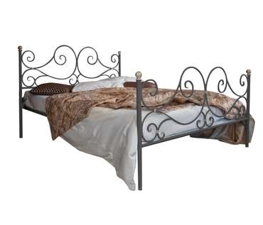 Кованая кровать Верона 160х200 серого цвета