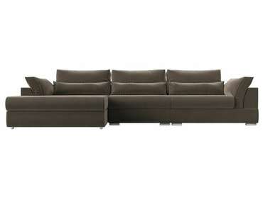 Угловой диван-кровать Пекин Long коричневого цвета угол левый