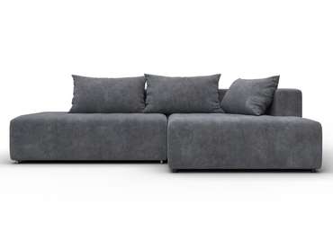 Угловой диван-кровать Лига-103 серого цвета правый