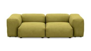 Прямой диван Фиджи двухсекционный горчично-зеленого цвета