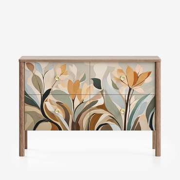 Комод Bergen BG031 светло-коричневого цвета с принтом