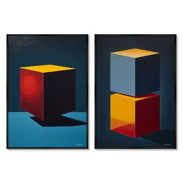 Набор из двух репродукций картин Cubes in colors, 2024г.