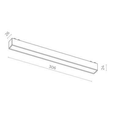 Магнитный трековый светильник Белый LED 1*15W 4000K 1 300Lm Ra&gt;90 &gt;90 IP20 L315xW26xH27 48V SKYFLAT