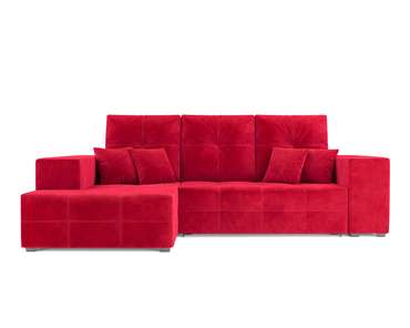 Угловой диван-кровать Монреаль красного цвета левый угол